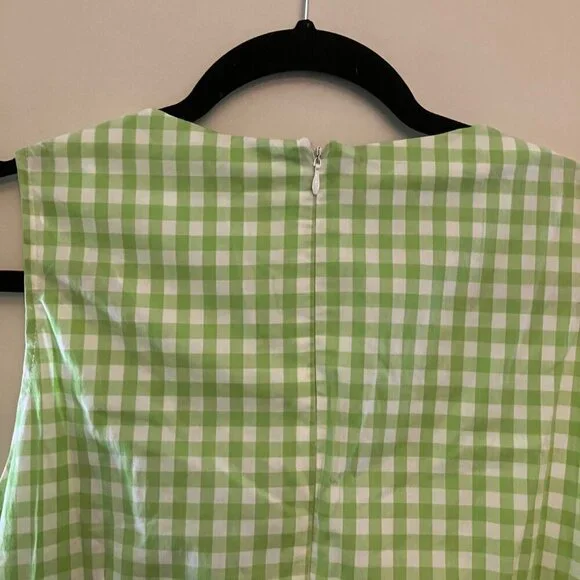 Green Gingham Dress with Ruffle - Picture 7 of 8